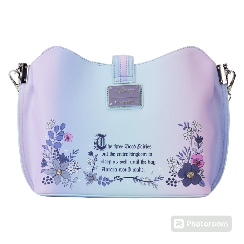 Loungefly Sleeping Beauty 65th Anniversary 3 Fairies Floral Ombre Crossbody Bag - Picture 2 of 5